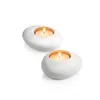 PORTA TEALIGHT STONES, BIANCO