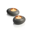 PORTA TEALIGHT STONES, GRIGIO