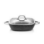 PADELLA FONDA QUADRATA CON COPERCHIO