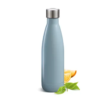 BOTTIGLIA IN ACCIAIO INOX 0.6 L, AZZURRO