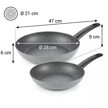 BIS DI PADELLE ANTIADERENTI 24 e 28 cm