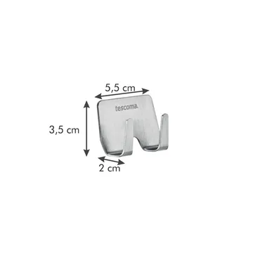 GANCIO ADESIVO DOPPIO IN ACCIAIO