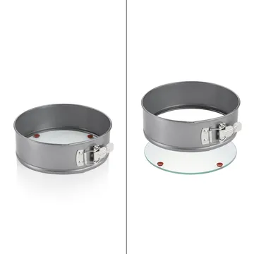 TORTIERA APRIBILE CON FONDO IN VETRO