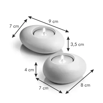PORTA TEALIGHT STONES, GRIGIO