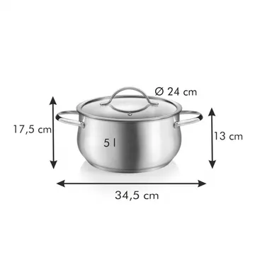 CASSERUOLA CON COPERCHIO Ø 24 CM -  5 L