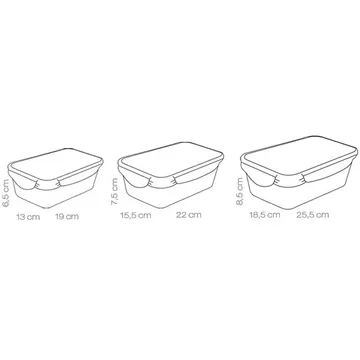 SET 3 CONTENITORI RETTANGOLARI