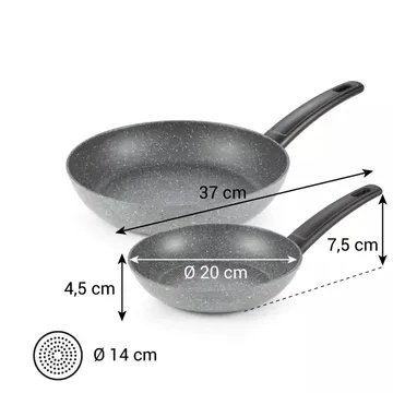 BIS DI PADELLE ANTIADERENTI 20 e 26 cm