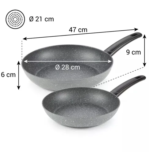 BIS DI PADELLE ANTIADERENTI 24 e 28 cm