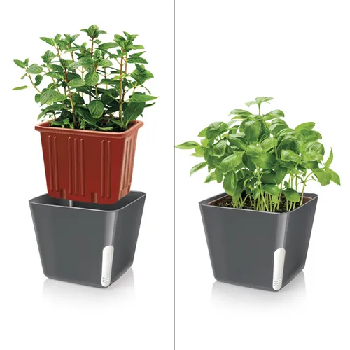 VASO PER PIANTE QUADRATO, GRIGIO