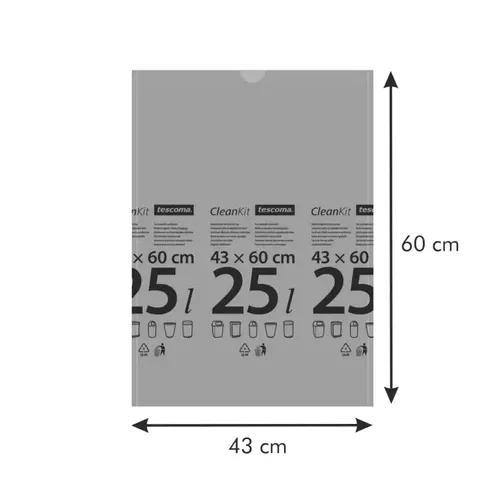 SACCHI PER RIFIUTI CON CHIUSURA A CORDONCINO, 25 L