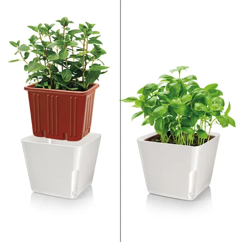 VASO PER PIANTE QUADRATO, BIANCO