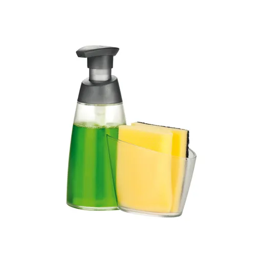 DISPENSER PER SAPONE CON PORTA SPUGNA